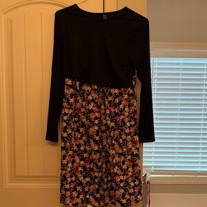 Black and floral nursing dress